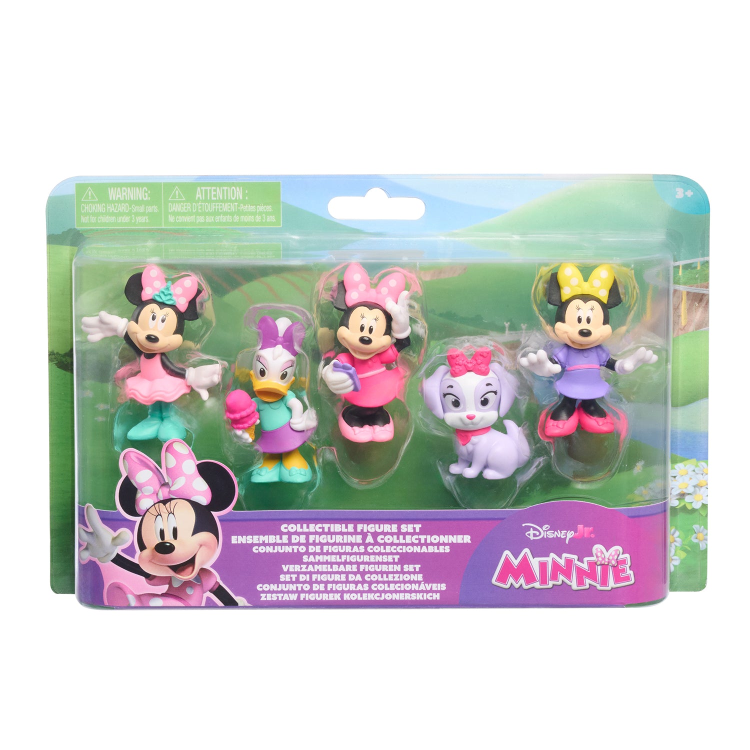 JUST PLAY - Disney Junior Minnie Mouse Set 5 Personaggi da Collezione con Minnie, Paperina e Cucciolo 3+ Anni