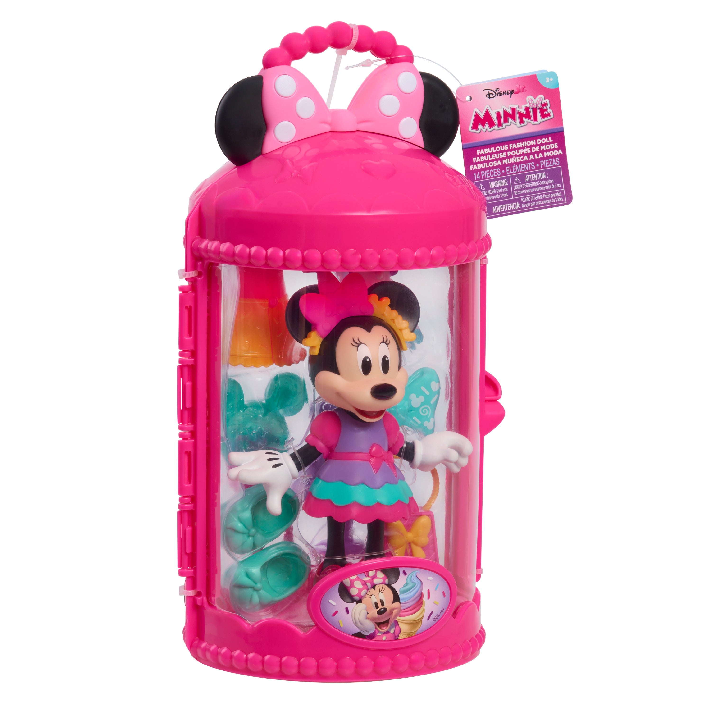 JUST PLAY - Disney Junior Minnie Fabulous Fashion Sweet Party Bambola con Abiti e Accessori 3+ Anni