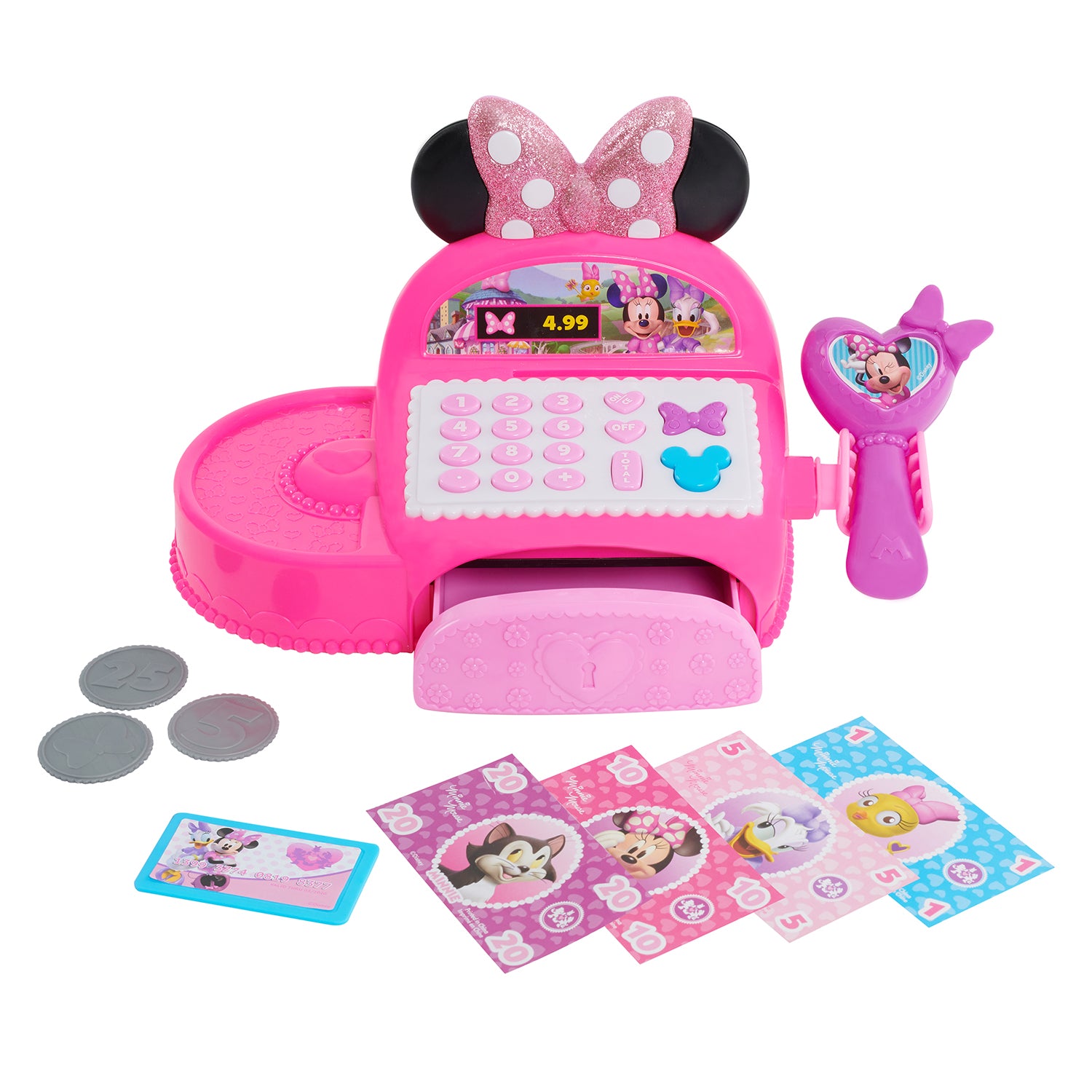 JUST PLAY - Disney Junior Minnie Registratore di Cassa con Scanner, Soldi e Accessori 3+ Anni
