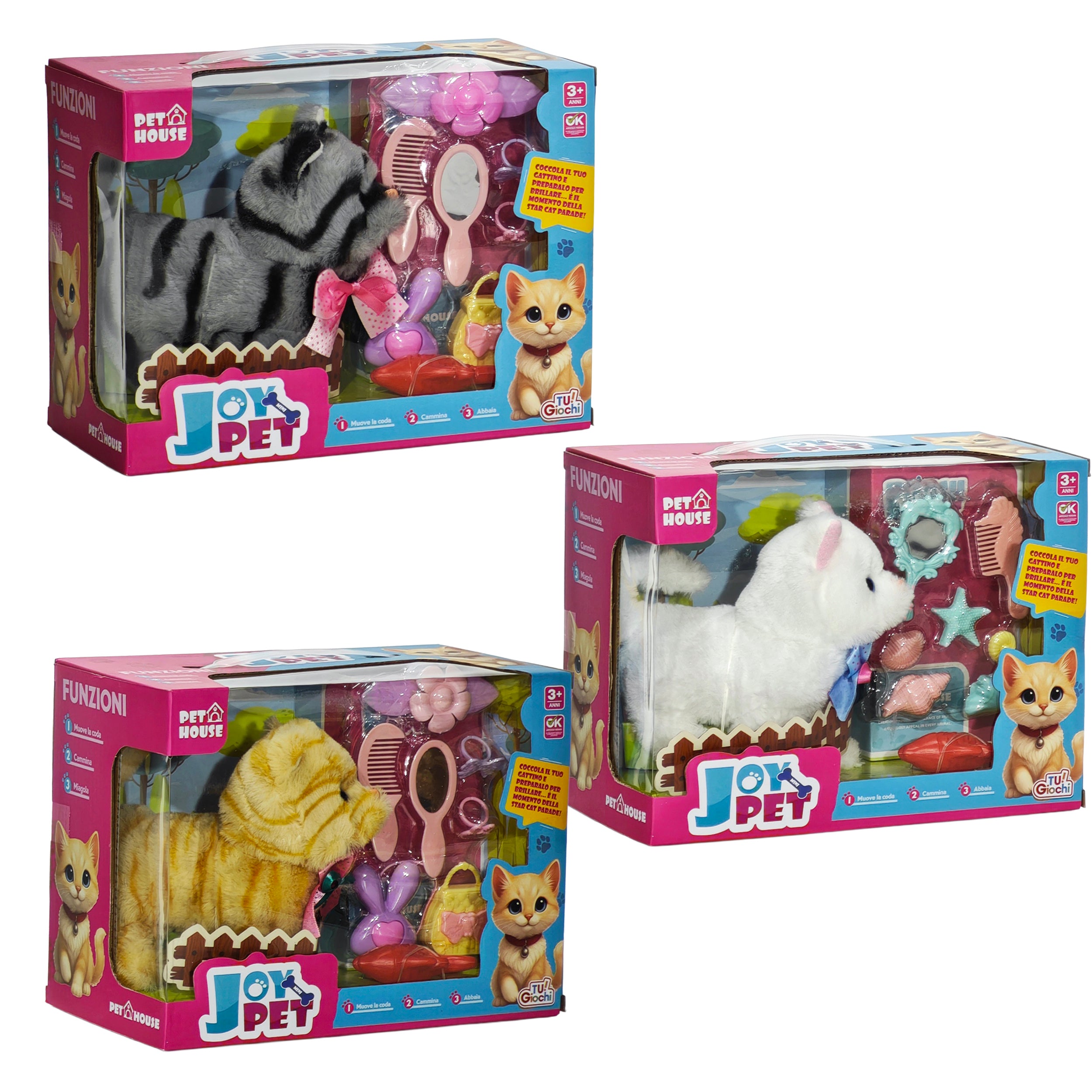 TU GIOCHI - Joy Pet Gattino Interattivo con Accessori e Suoni