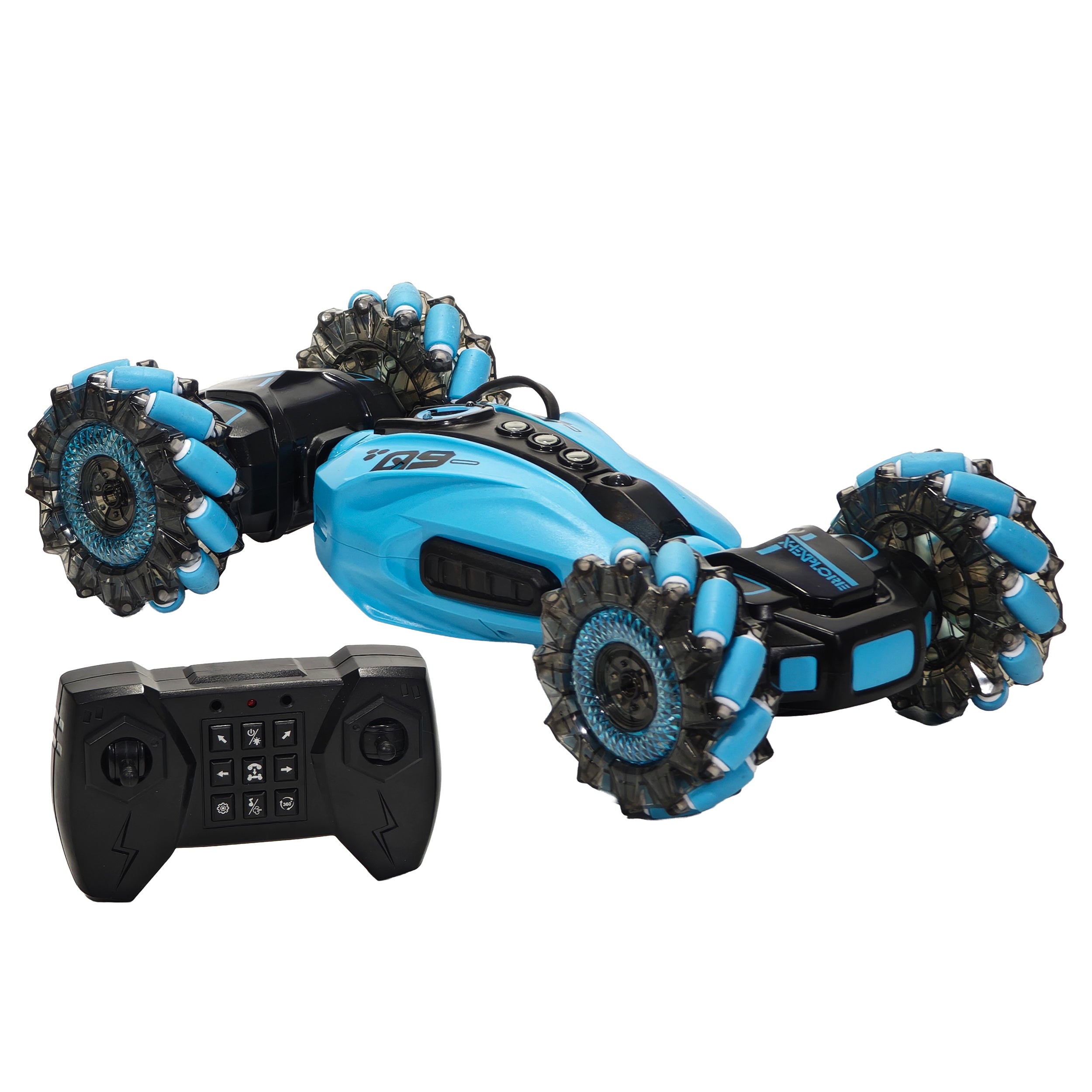 TU GIOCHI - Auto The Stunt Vehicle Torsion 2.4GHz con Effetto Spray - Luci LED e Rotazione 360°