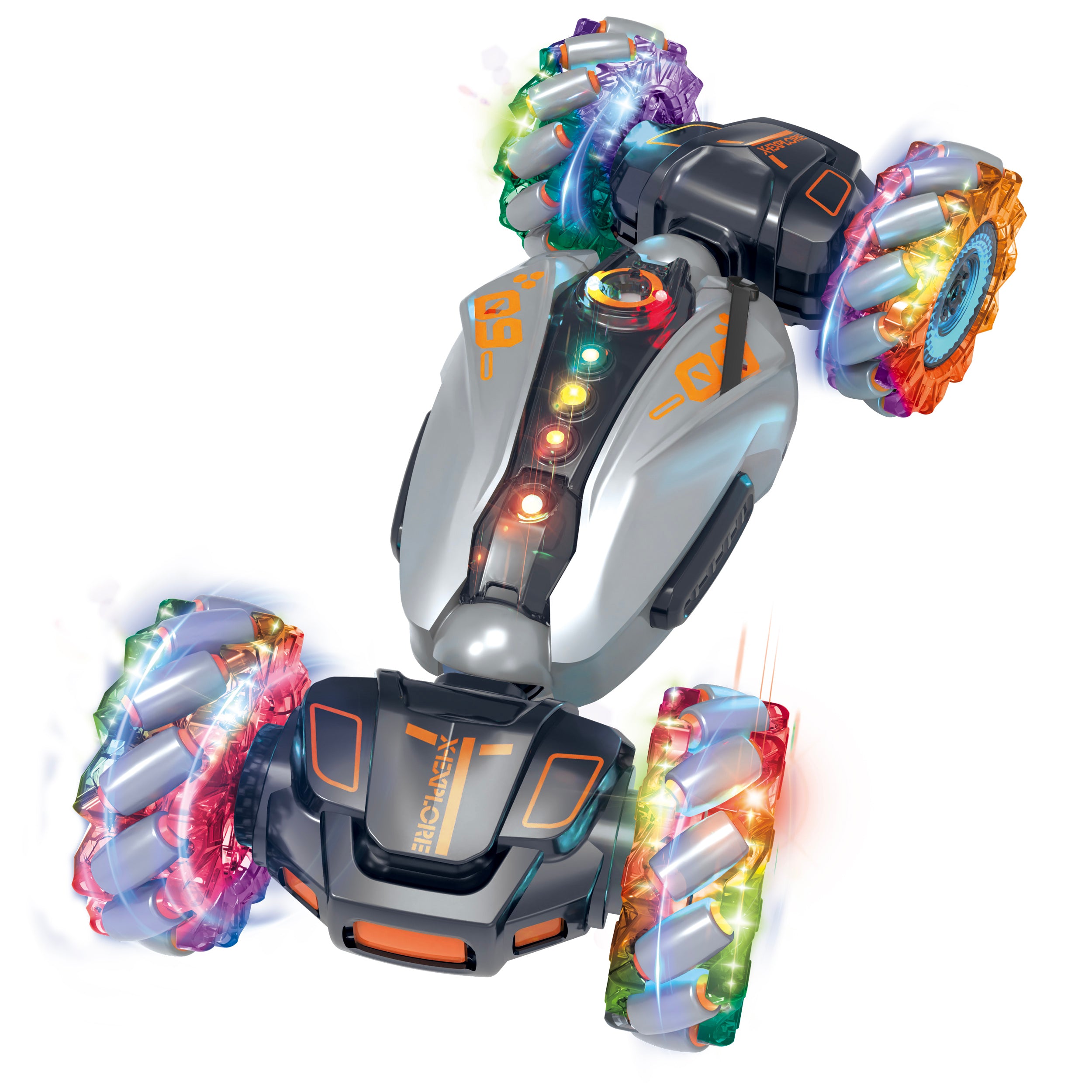 TU GIOCHI - Auto The Stunt Vehicle Torsion 2.4GHz con Effetto Spray - Luci LED e Rotazione 360°