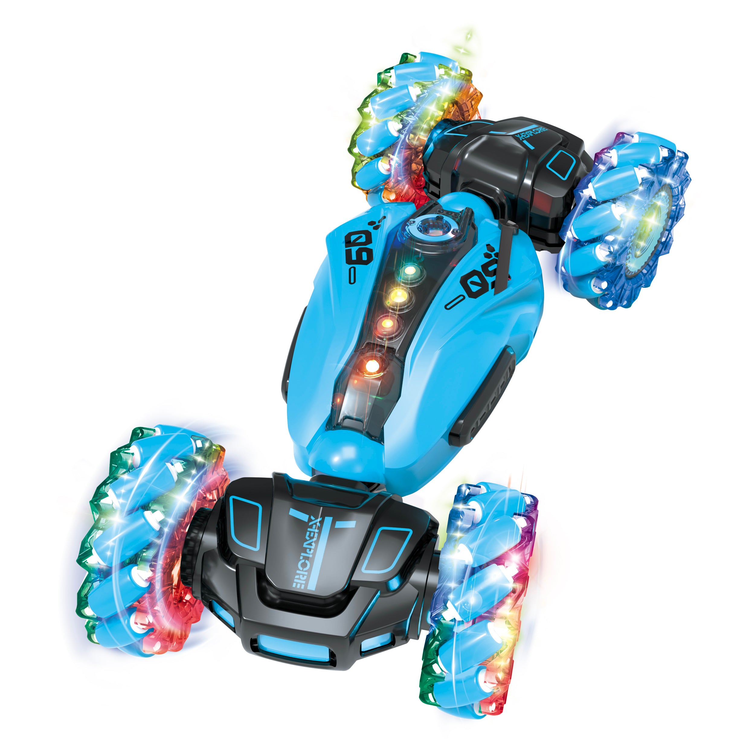 TU GIOCHI - Auto The Stunt Vehicle Torsion 2.4GHz con Effetto Spray - Luci LED e Rotazione 360°
