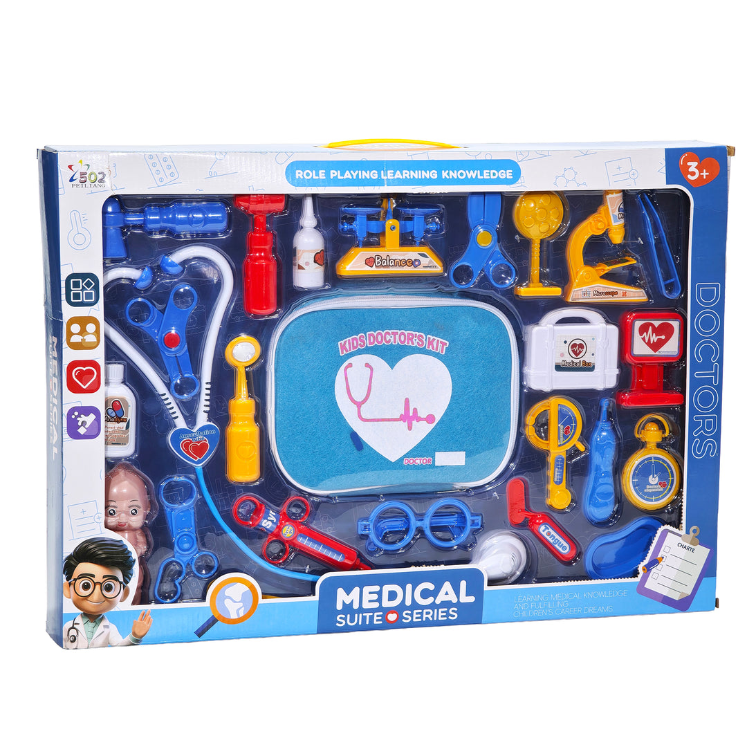Set Bracciale Pressione Giocattolo Per Bambini – Kit Da Dottore Educativo In Plastica, Blu, Per Età Prescolare