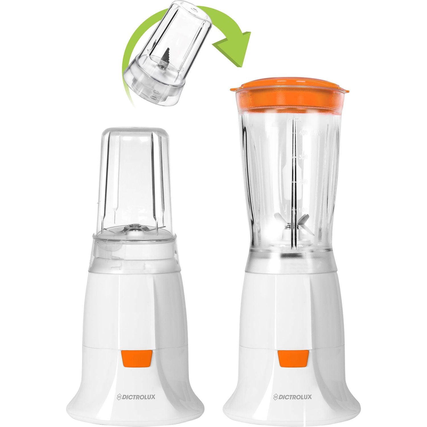 DICTROLUX - Frullatore Elettrico 2in1 con tritatutto 200 Watt