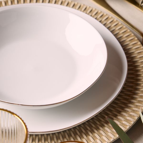 TOGNANA - Servizio di piatti Filo Oro Linea Delphi 18 pezzi in porcellana