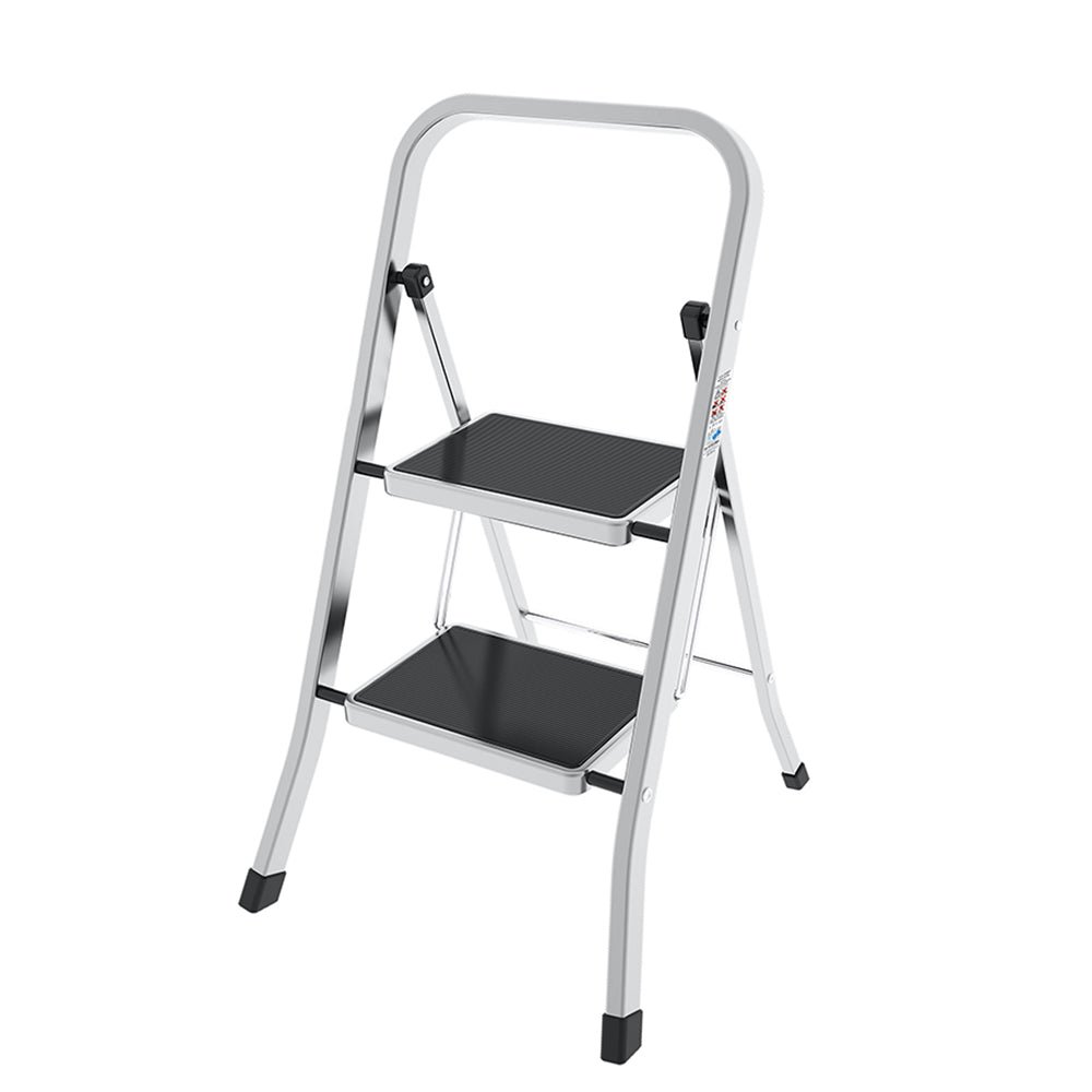 COLOMBO - Sgabello Scala in alluminio 2 gradini Factotum - h84x49x50 cm