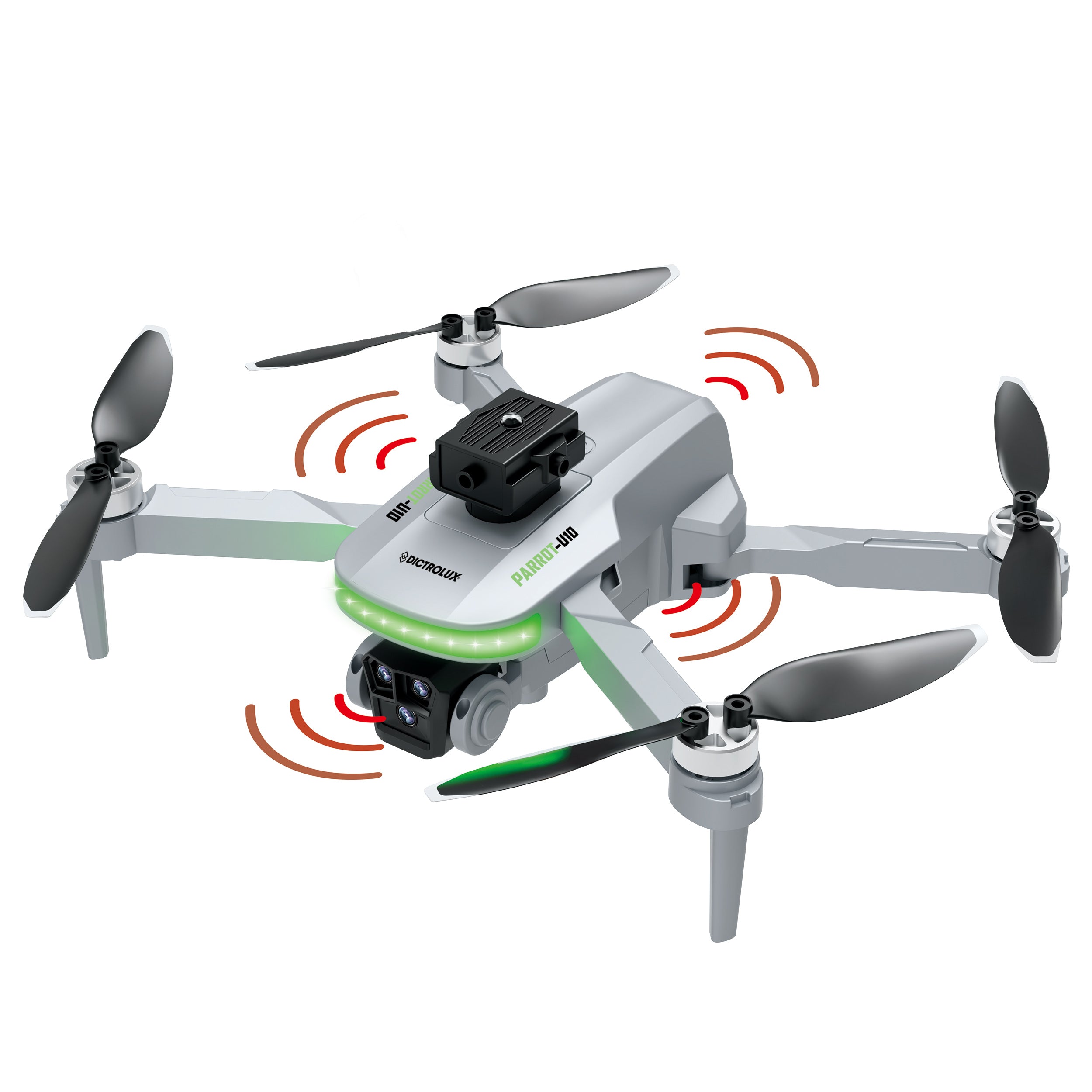 DICTROLUX - Drone U10 con Fotocamera 480p, Funzione Follow Me e Custodia da Trasporto