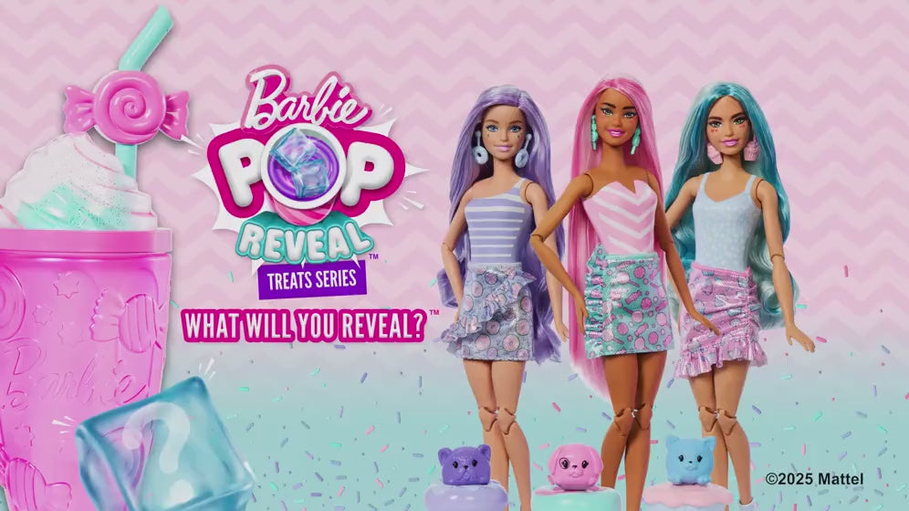 MATTEL - Barbie Pop Reveal Serie Dolcetti - Bambola Sorpresa con 8 Accessori
