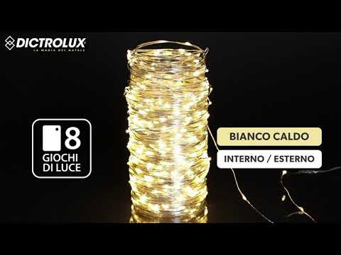 DICTROLUX - Catena Luminosa 180 Micro LED Bianco Caldo Compact 13,5 metri