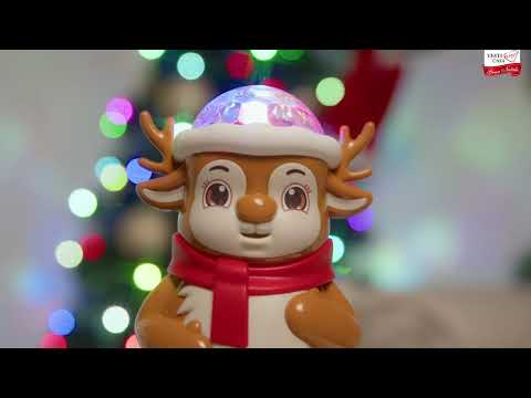 VESTIAMO CASA GRAN NATALE - Proiettore Natalizio LED Merry Christmas con Effetti Luminosi e Musicali h16 cm