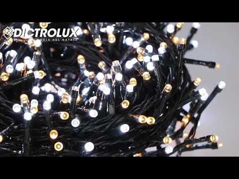 DICTROLUX - Catena Luminosa 300 LED Bianco Caldo e Freddo 12 metri