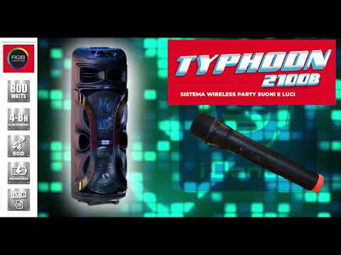 IDANCE - Speaker Bluetooth Portatile Typhoon 2100B - con Luci RGB, Microfono Wireless e Karaoke 800W