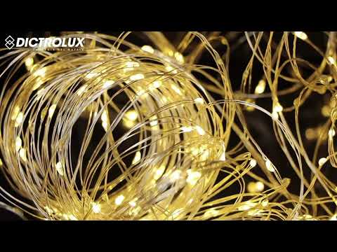 DICTROLUX - Catena Luminosa 300 Micro LED Bianco Caldo Compact 22,5 metri