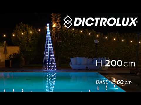 DICTROLUX - Albero di Natale Luminoso 274 Led Bianco Freddo - h200 cm diametro 60 cm