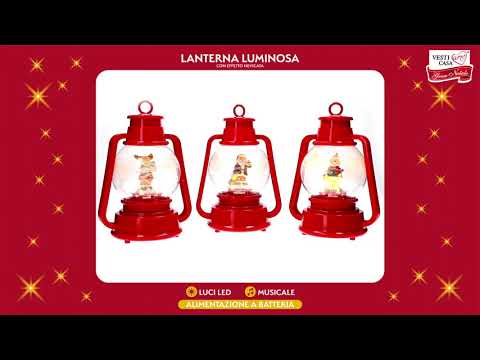VESTIAMO CASA GRAN NATALE - Lanterna Natalizia Luminosa con Effetto Neve h25 cm