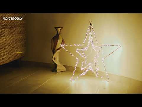 DICTROLUX - Stella 3D Luminosa 485 Microled Bianco Caldo 45 cm - Decorazione natalizia luminosa