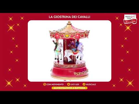 VESTIAMO CASA GRAN NATALE - La Giostrina dei Cavalli h18,5 cm - Decorazione natalizia luminosa