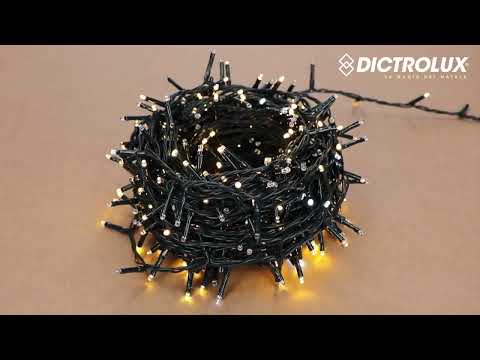DICTROLUX - Catena Luminosa Compact Mix Flash 500 Led Bianco Caldo e Freddo 25 metri