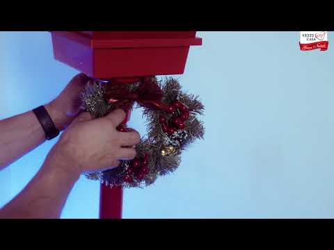 VESTIAMO CASA GRAN NATALE - Lampione Natalizio Luminoso Babbo Natale con Effetto Neve e Musica - h185x37,5x37,5 cm