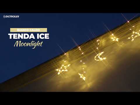 DICTROLUX - Tenda Luminosa Ice 92 LED Moonlight Bianco Caldo a Batteria