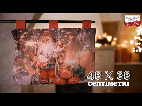 VESTIAMO CASA GRAN NATALE - Copriforno Luminoso Natalizio con 4 LED Bianco Caldo 48x38 cm