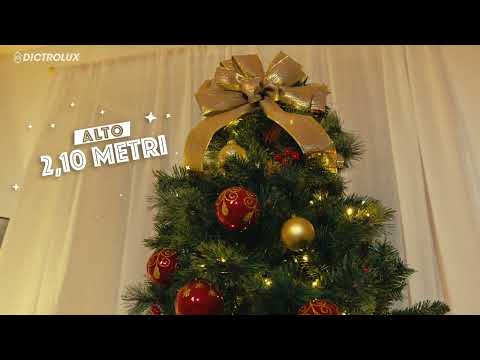 DICTROLUX - Albero di Natale Luminoso Sirino 500 Led Bianco Caldo - h210 cm diametro alla base 118 cm