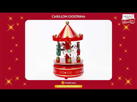 VESTIAMO CASA GRAN NATALE - Carillon Giostra con cavalli - h20 cm x diametro 11 cm