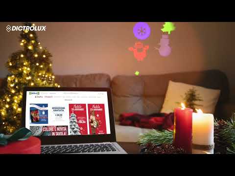 DICTROLUX - Proiettore LED Natalizio da Interno con 4 Diapositive