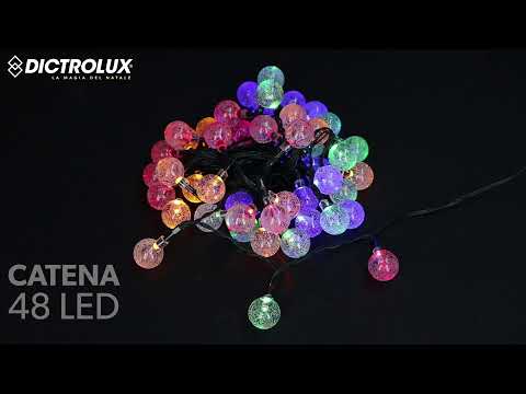 DICTROLUX - Catena Luminosa 48 LED a Sfera Multicolor 4,8 metri