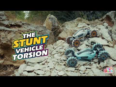 TU GIOCHI - Auto The Stunt Vehicle Torsion 2.4GHz con Effetto Spray - Luci LED e Rotazione 360°