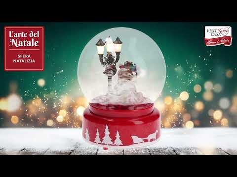 VESTIAMO CASA GRAN NATALE - Sfera Natalizia di Babbo Natale LED e Musica - h18 cm diametro 13 cm