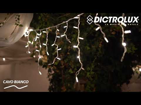 DICTROLUX - Tenda Luminosa 100 Led Bianco Caldo con 20 Flash - 5 metri