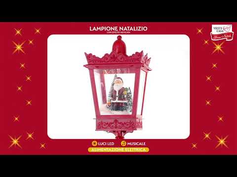 VESTIAMO CASA GRAN NATALE - Lampione Natalizio Luminoso con Effetto Neve h180 cm