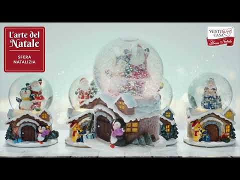 VESTIAMO CASA GRAN NATALE - Sfera Natalizia Luminosa con Effetto Neve h10,5 cm