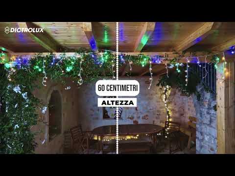 DICTROLUX - Tenda Luminosa Ice Light Premium 75 LED Multicolor Prolungabile h0,60x3 metri