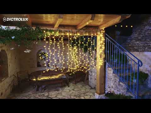 DICTROLUX - Tenda Luminosa 320 LED Bianco Caldo Mix Flash 2x1,5m
