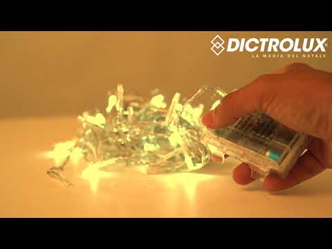 DICTROLUX - Tenda Luminosa Ice Light 64 Led Bianco Caldo a Batteria h0,60x3 metri