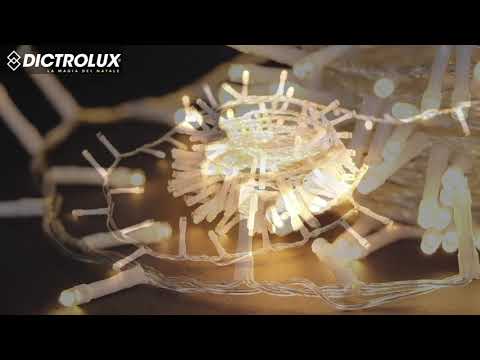 DICTROLUX - Catena Luminosa 300 LED Bianco Caldo 12 metri