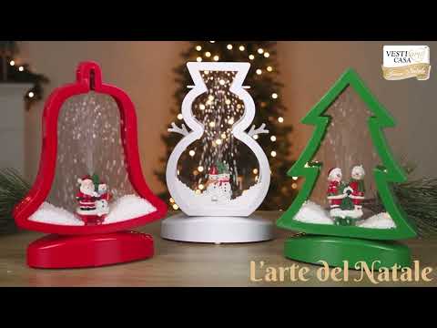 VESTIAMO CASA GRAN NATALE - Decorazione Natalizia LED con Effetto Neve e Musica h27 cm