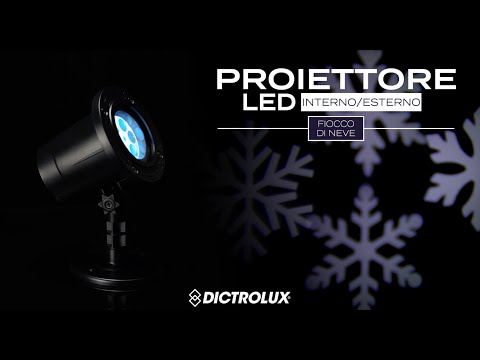 DICTROLUX - Proiettore LED Natalizio con Fiocchi di Neve da Interno ed Esterno con 3 Slide Intercambiabili