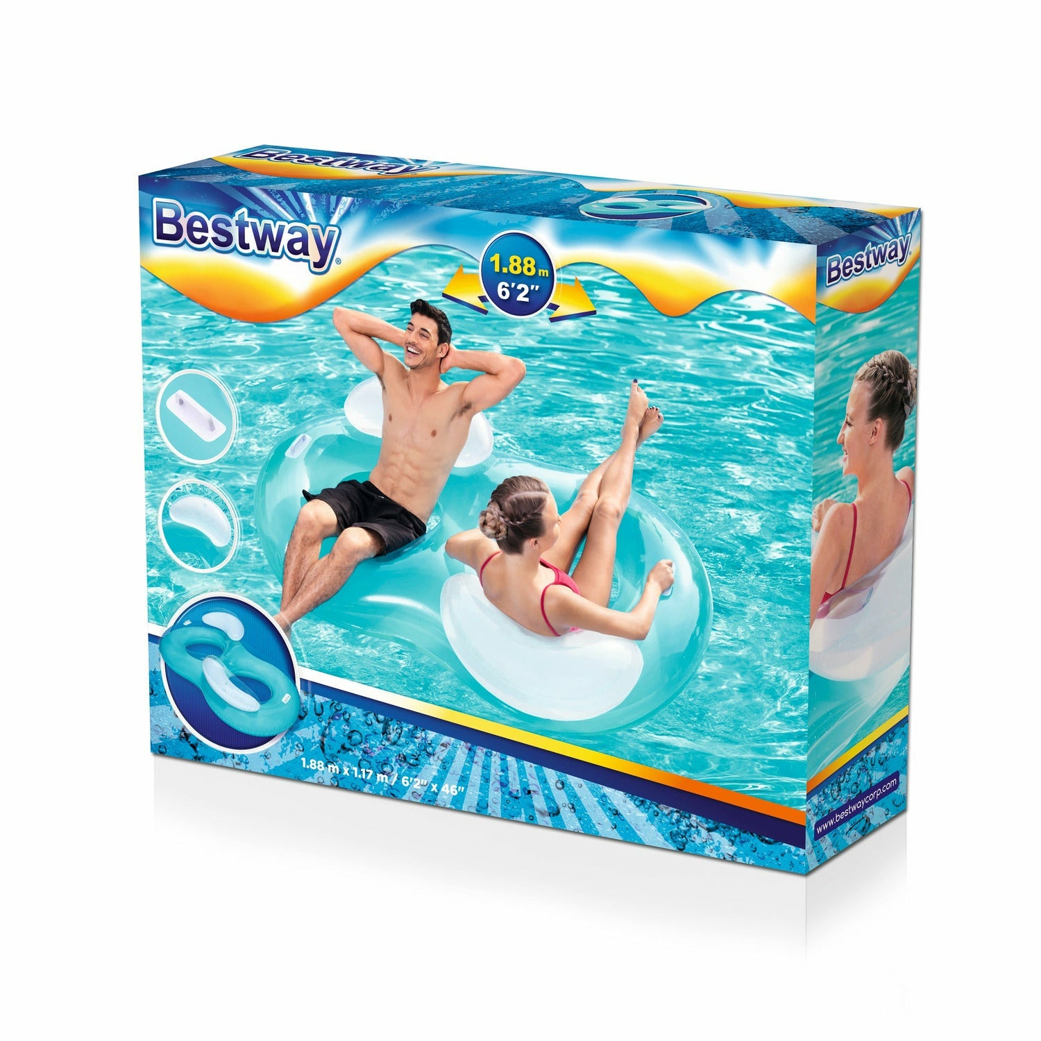 BESTWAY - Poltrona gonfiabile doppia con schienale - 188x117cm