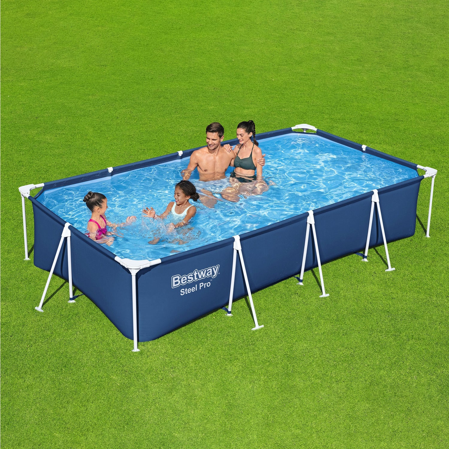 BESTWAY - Piscina fuori terra Rettangolare Steel Pro Frame - altezza 81x400x211 cm