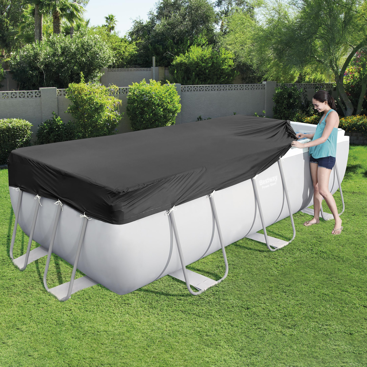 BESTWAY - Copertura rettangolare per piscine Power Steel da 404x201 cm e da 412x201 cm