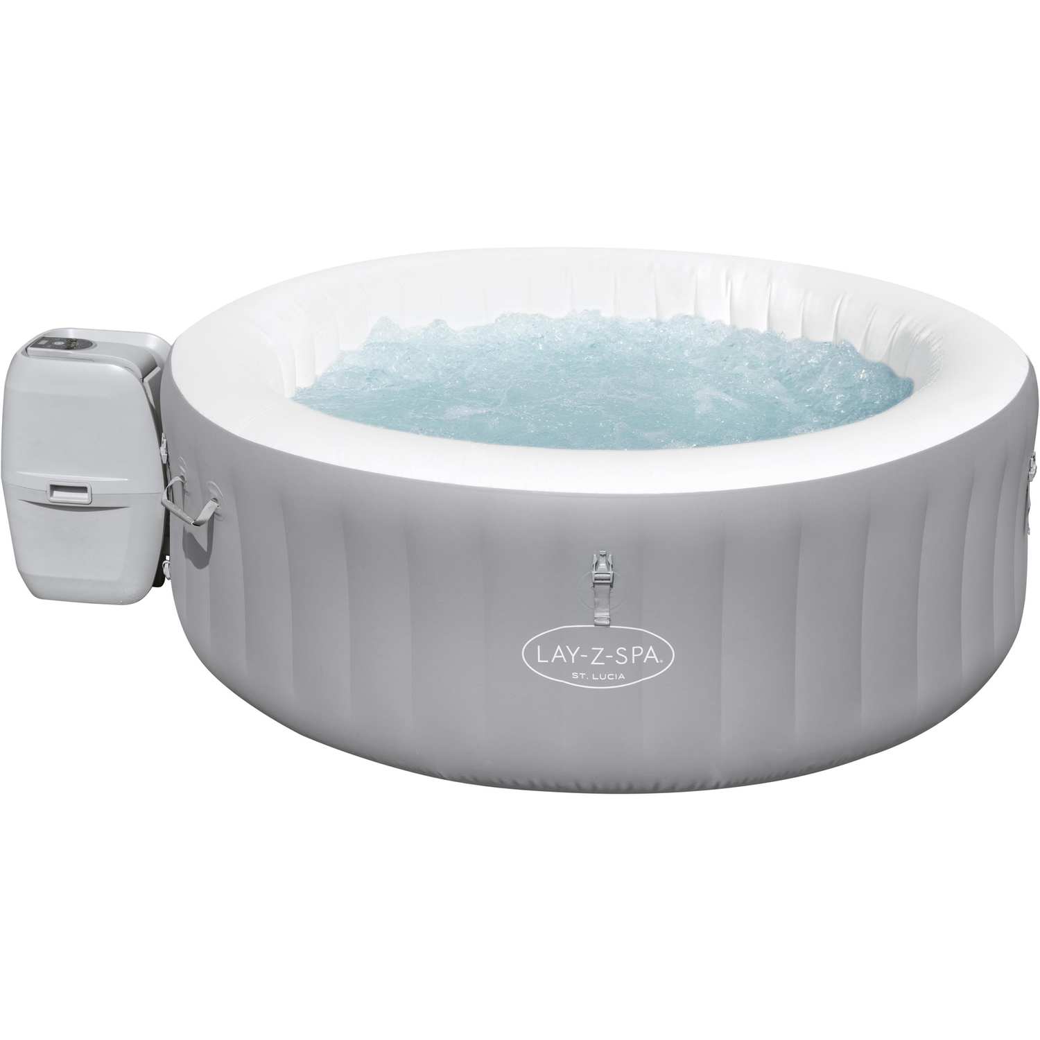 BESTWAY - Vasca Idromassaggio Lay-Z Spa fino a 3 posti colore grigio argento - altezza 66cm diametro 170cm
