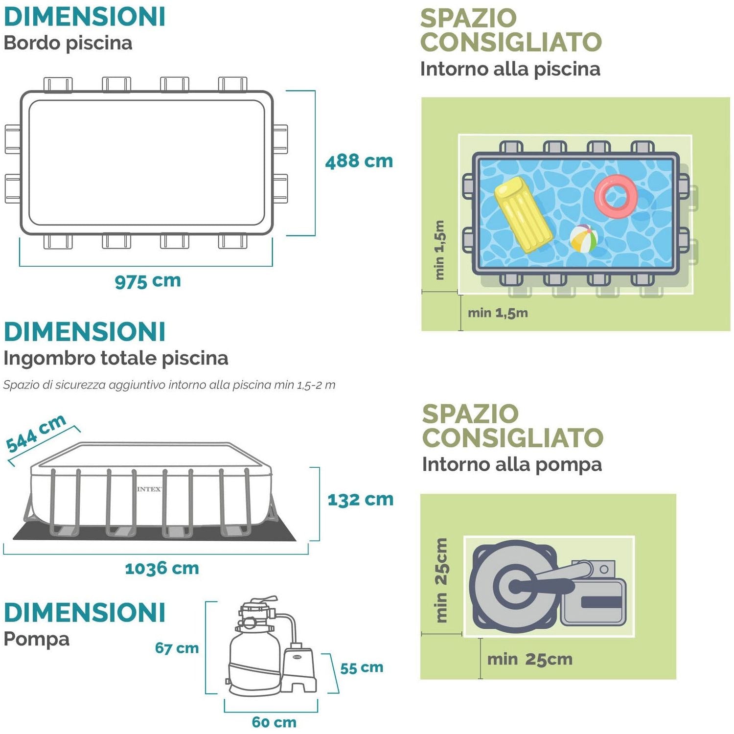 INTEX - Piscina Rettangolare Ultra XRT Frame - altezza 132x975x488 cm