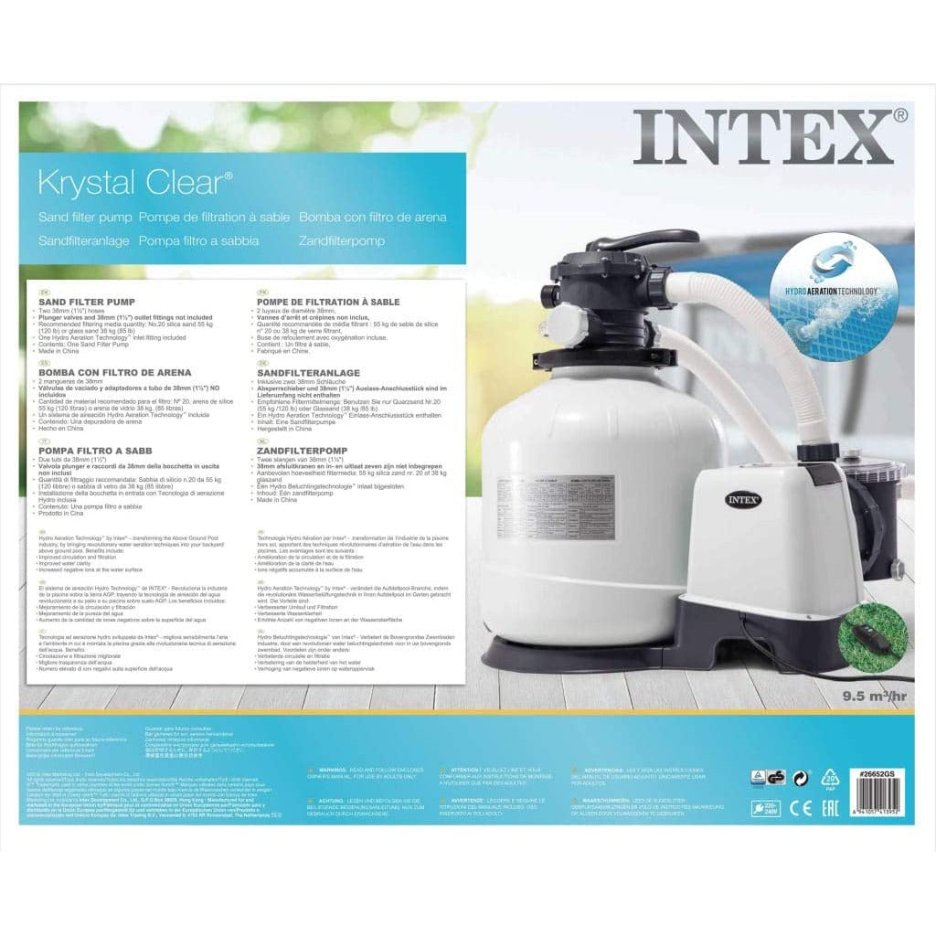 INTEX - Pompa Filtro a Sabbia Krystal Clear per piscine fuori terra 10500 litri/ora