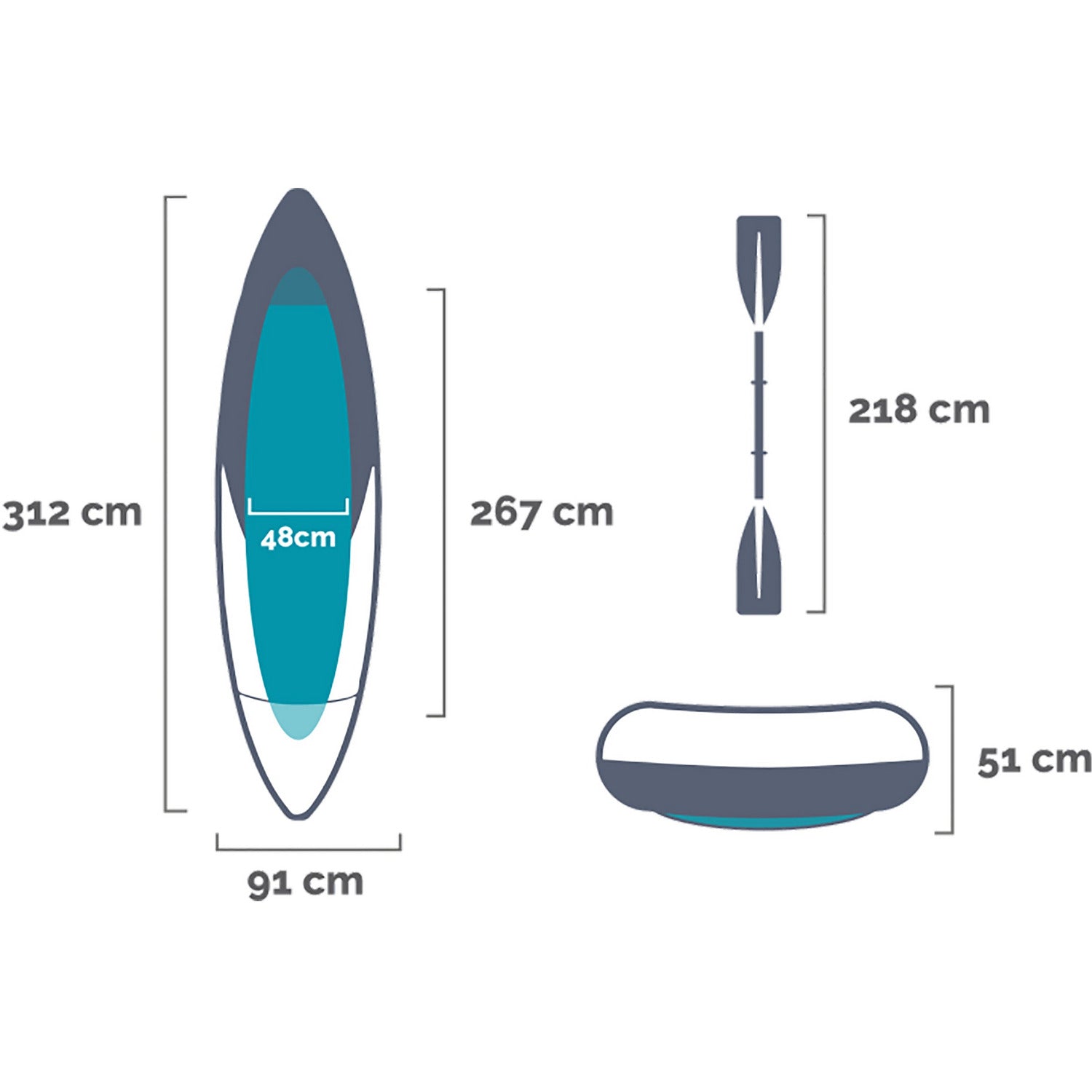INTEX - Kayak Explorer K2 - h51x312x91 cm