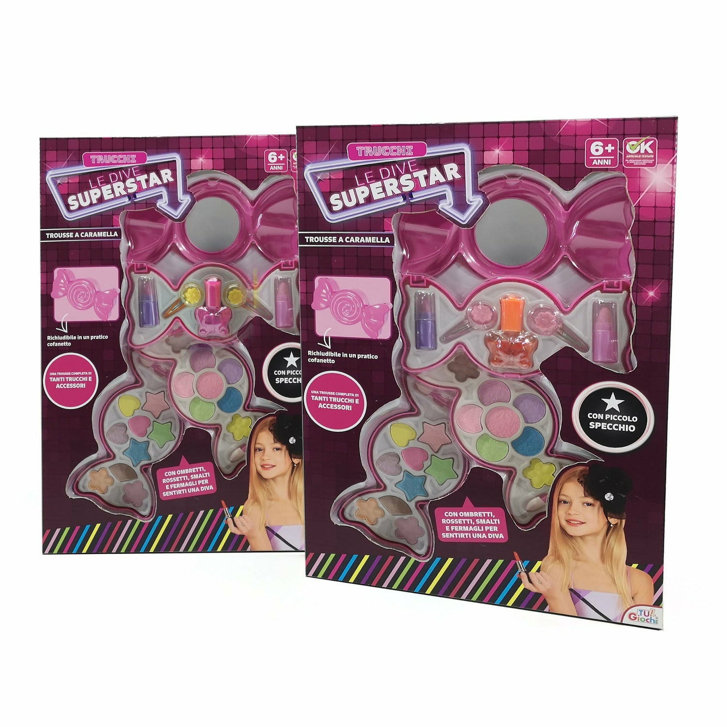 TU GIOCHI - Set Trucchi Pretty Beauty - Trousse a forma di caramella