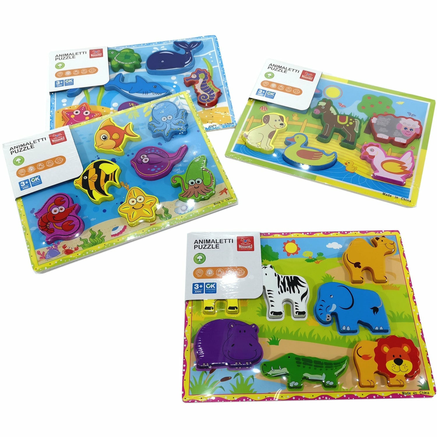 TU GIOCHI - Animaletti Puzzle in Legno Woodworld 22x30 cm